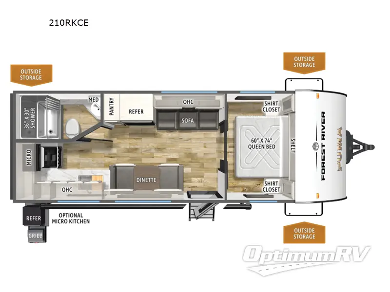 2026 Forest River Puma Camping Edition 210RKCE Floorplan Photo