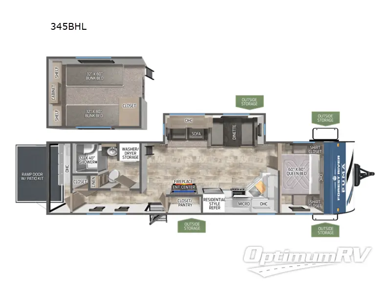 2026 Palomino Puma 345BHL RV Floorplan Photo