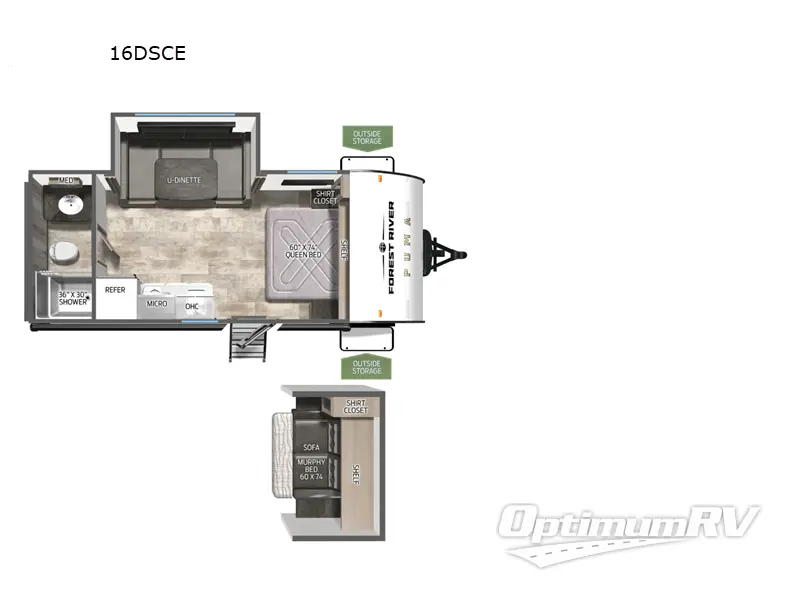 2026 Forest River Puma Camping Edition 16DSCE RV Floorplan Photo
