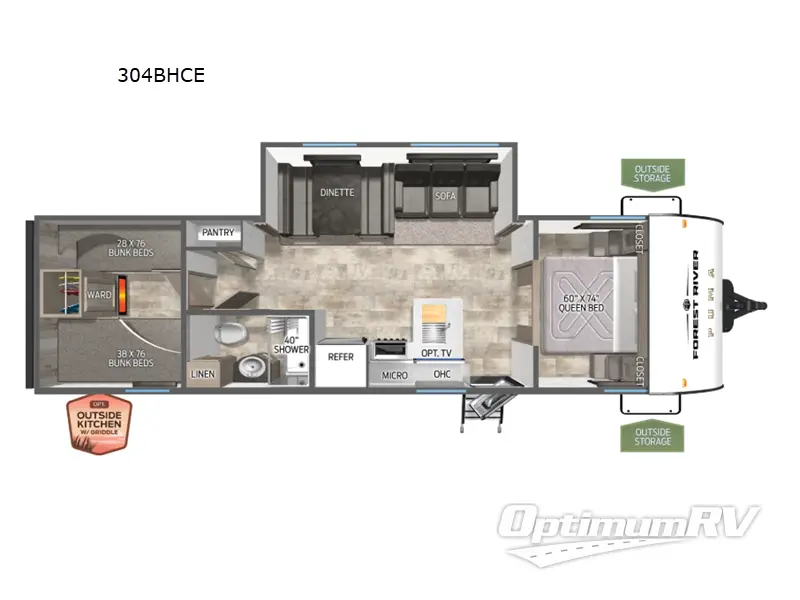 2026 Forest River Puma Camping Edition 304BHCE RV Floorplan Photo