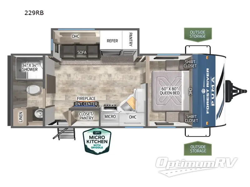 2026 Forest River Puma 229RB Floorplan Photo