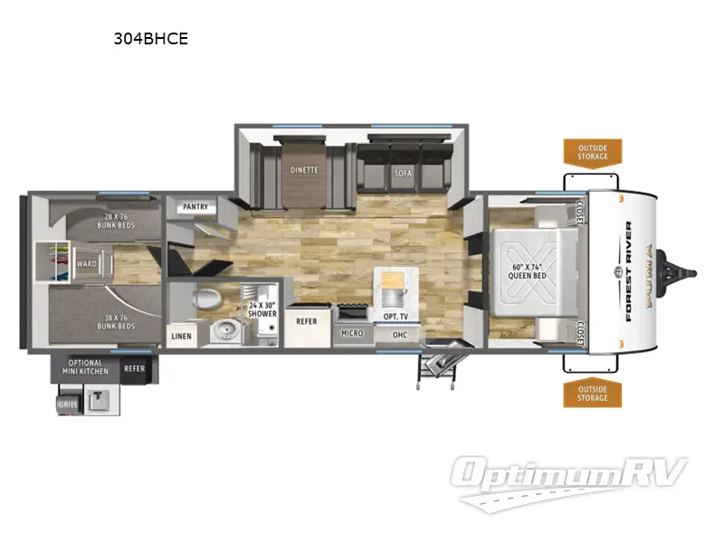 2026 Forest River Puma Camping Edition 304BHCE Floorplan Photo