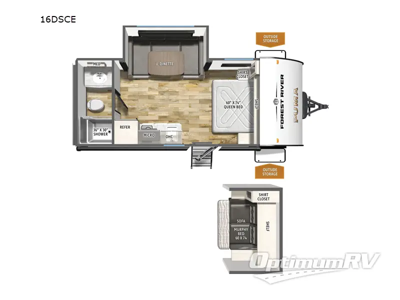 2026 Forest River Puma Camping Edition 16DSCE RV Floorplan Photo