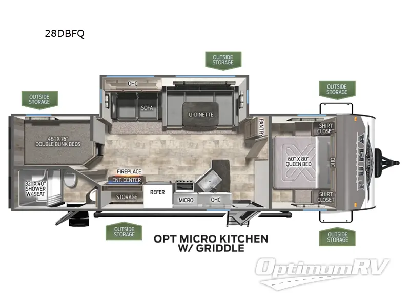 2024 Palomino Puma 28DBFQ Floorplan Photo
