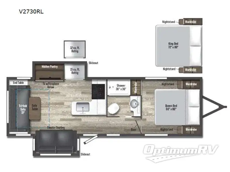 2024 Winnebago Towables Voyage V2730RL Floorplan Photo