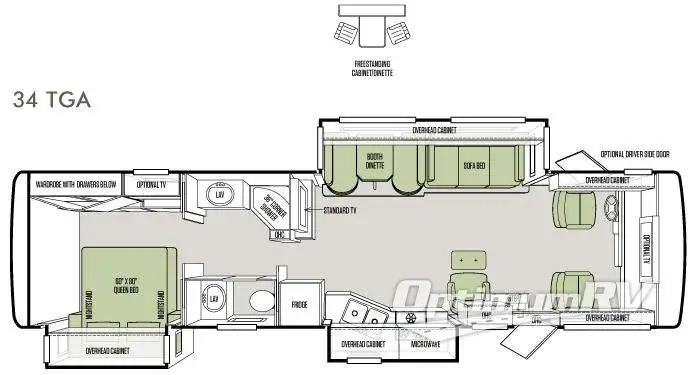 2013 Tiffin Allegro 34 TGA RV Floorplan Photo