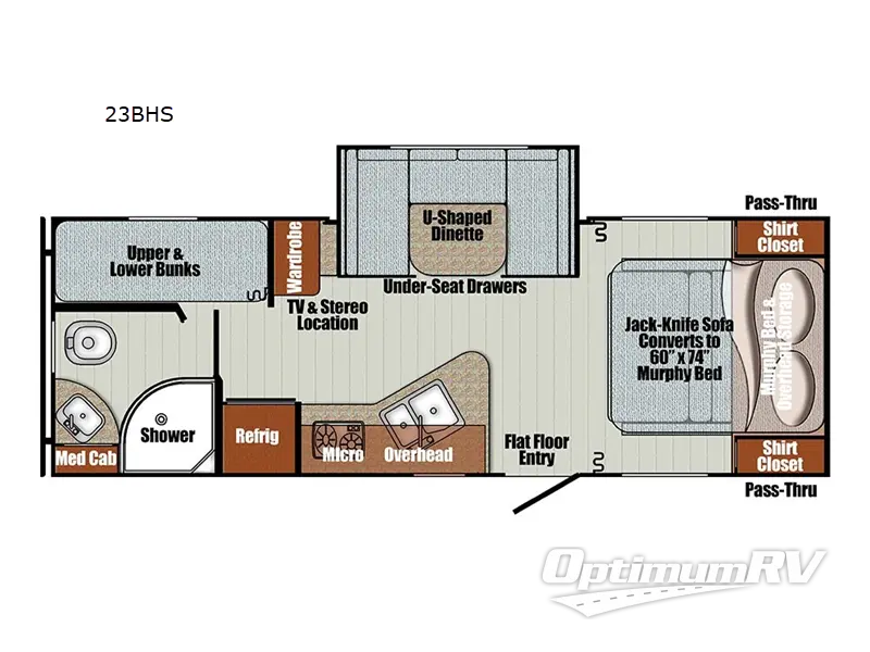 2023 Gulf Stream Vintage Cruiser 23BHS RV Floorplan Photo