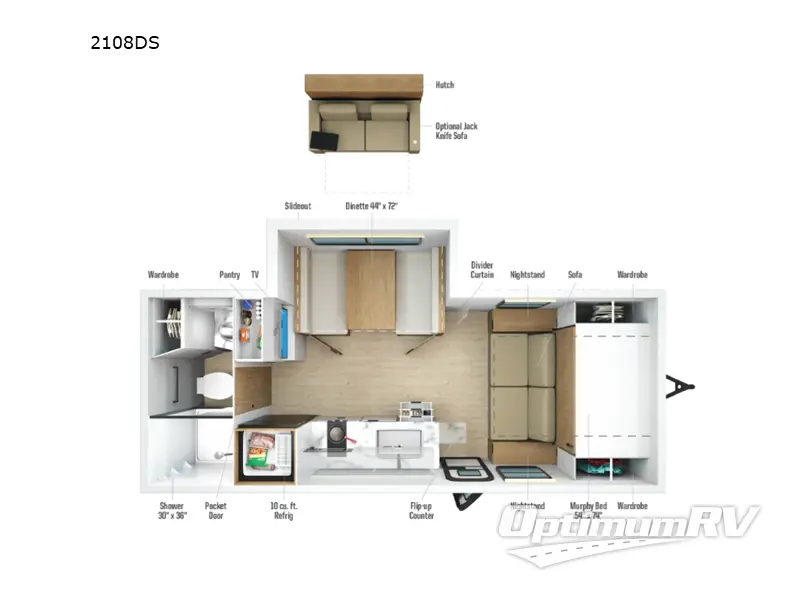 2027 Winnebago Micro Minnie 2108DS RV Floorplan Photo