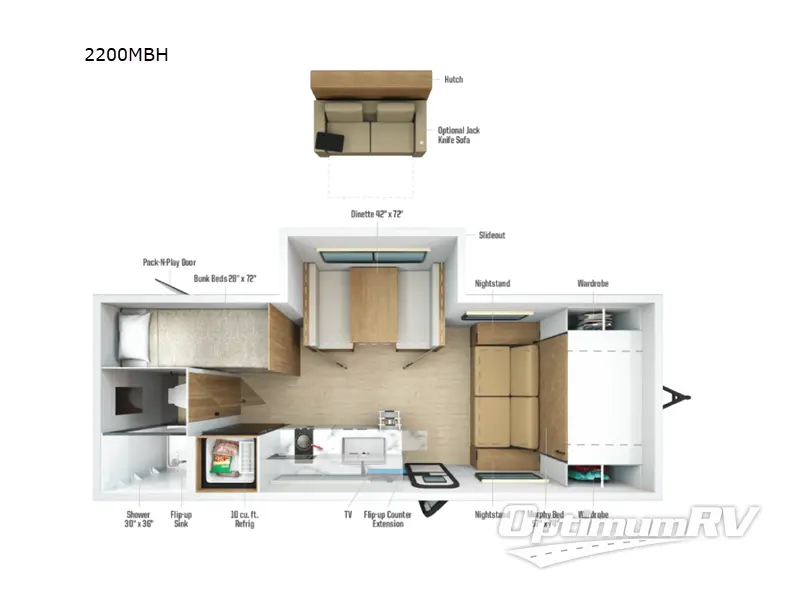 2027 Winnebago Micro Minnie 2200MBH Floorplan Photo
