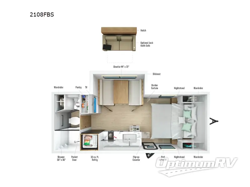 2027 Winnebago Micro Minnie 2108FBS Floorplan Photo