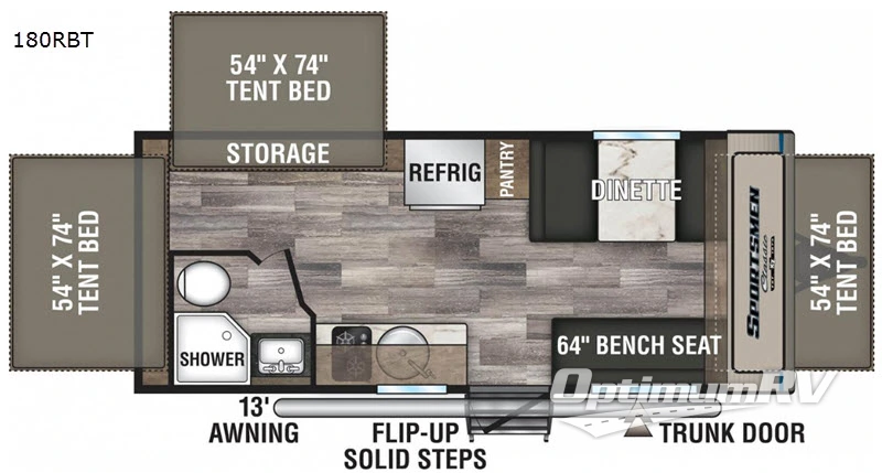 2020 KZ SPORTSMEN CLASSIC 180RBT Floorplan Photo