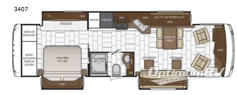 2019 Newmar Ventana 3407 RV Floorplan Photo