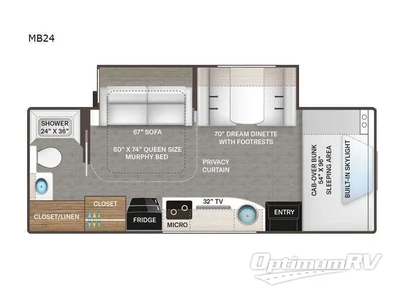 2023 Thor Quantum Sprinter MB24 Floorplan Photo