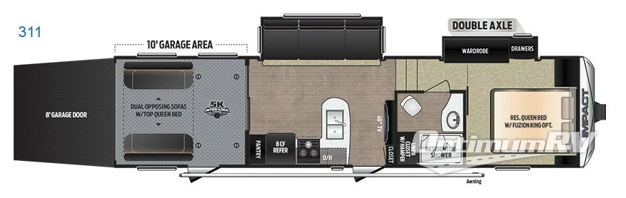 2017 Keystone Fuzion Impact Edition 311 Floorplan Photo