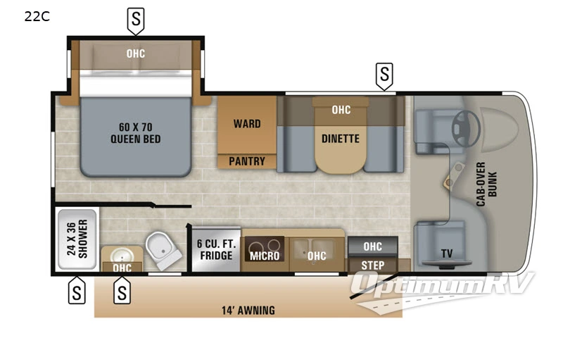 2019 Jayco Redhawk SE 22C RV Floorplan Photo