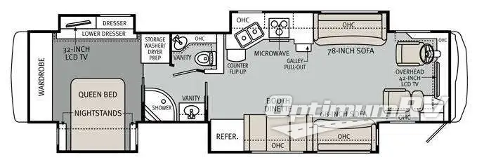 2012 Holiday Rambler Ambassador 40PQD Floorplan Photo