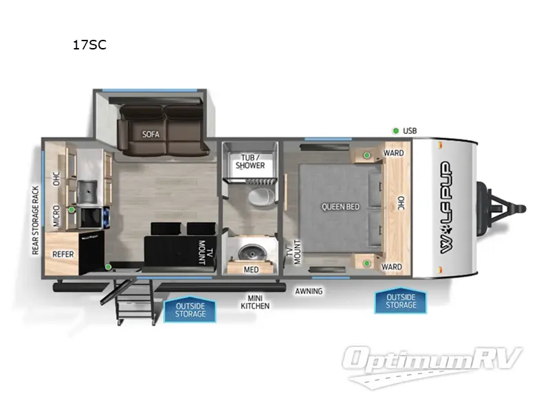 2025 Forest River Cherokee Wolf Pup 17SC Floorplan Photo