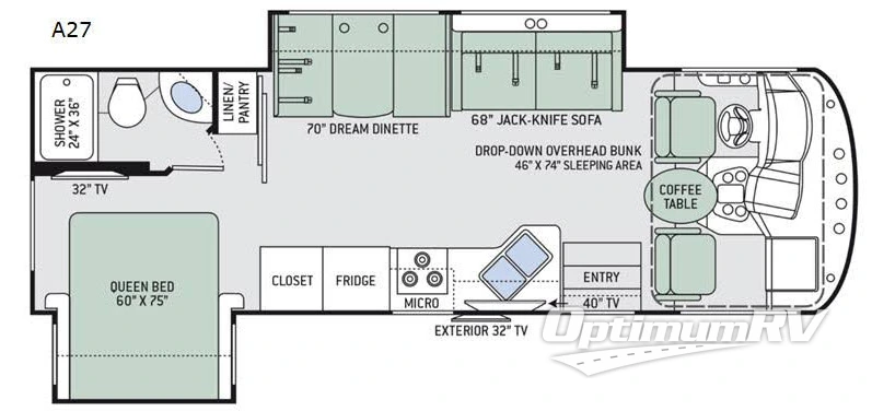 2019 Thor Freedom Traveler A30 Floorplan Photo
