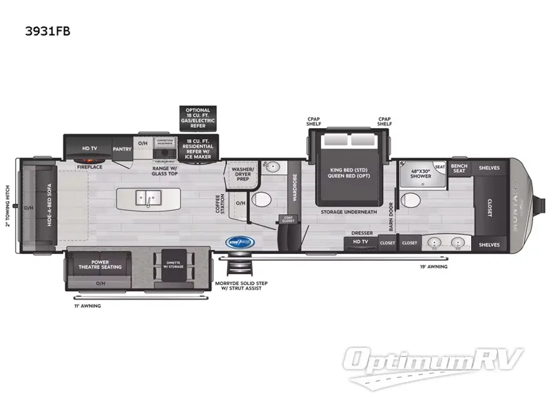 2022 Keystone Montana 3931FB Floorplan Photo