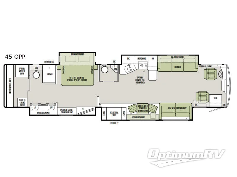 2017 Tiffin Allegro Bus 45OPP RV Floorplan Photo