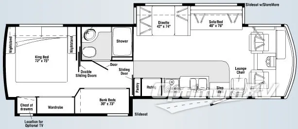 2007 Itasca Sunova 35J Floorplan Photo