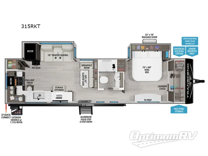2025 Grand Design Transcend 315RKT RV Floorplan Photo