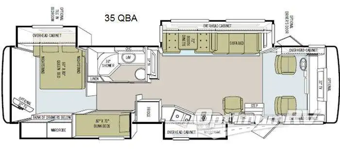 2011 Tiffin Allegro 35 QBA Floorplan Photo