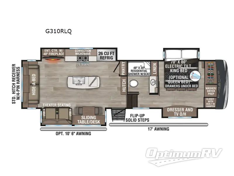 2025 KZ Durango Gold G310RLQ RV Floorplan Photo