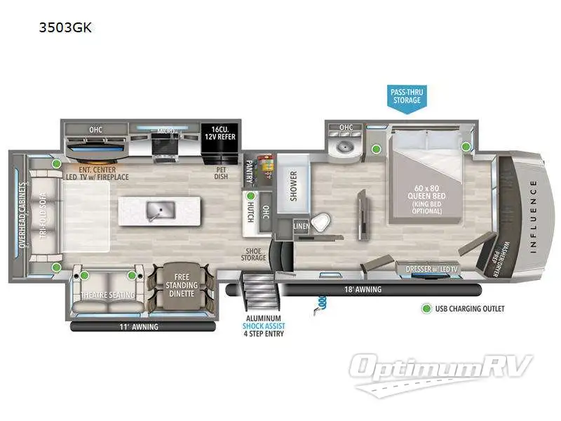 2024 Grand Design Influence 3503GK Floorplan Photo