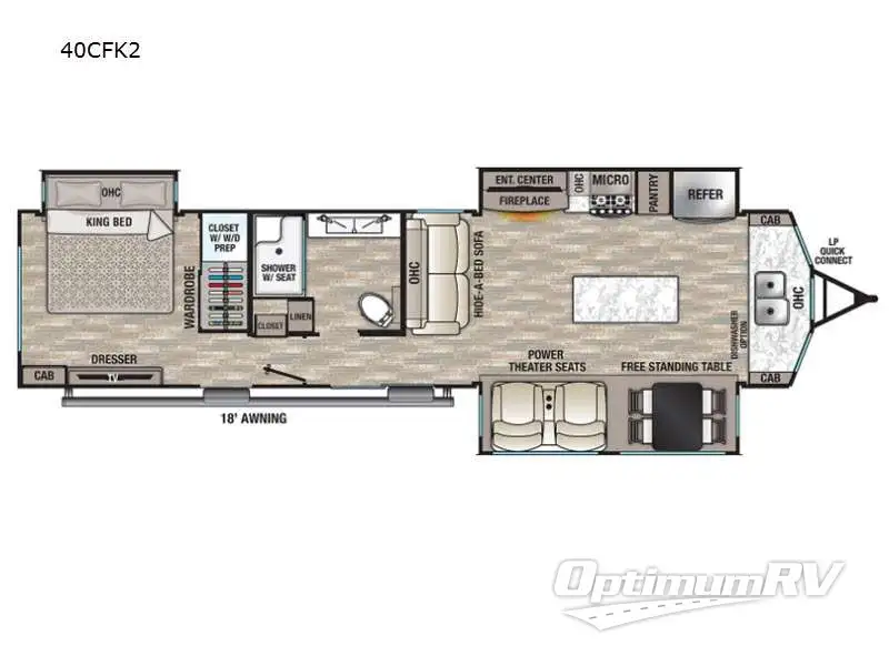 2021 Forest River Cedar Creek Cottage 40CFK2 RV Floorplan Photo