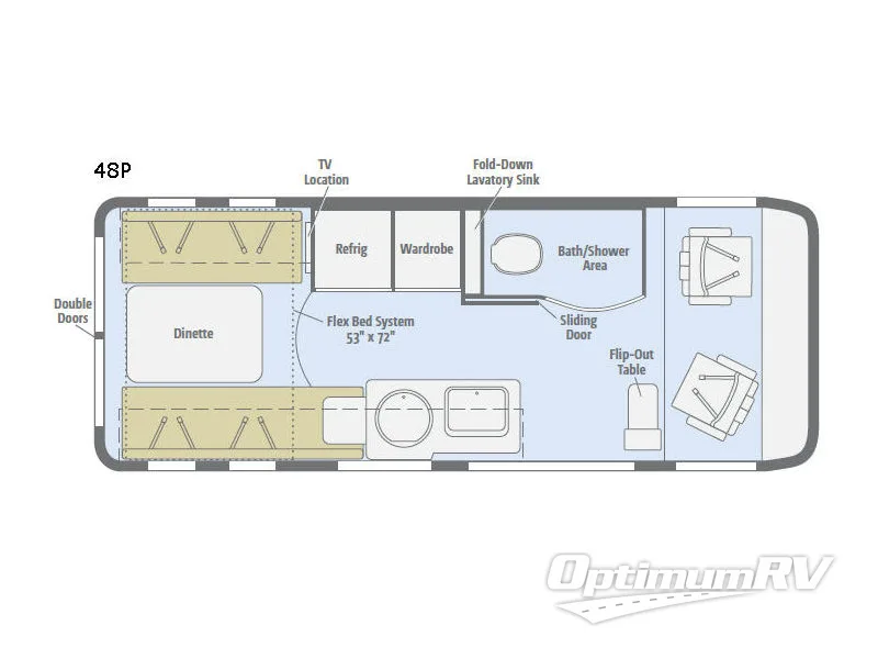2018 Winnebago Paseo 48P RV Floorplan Photo