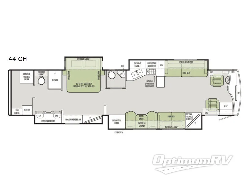 2017 Tiffin Phaeton 44 OH RV Floorplan Photo