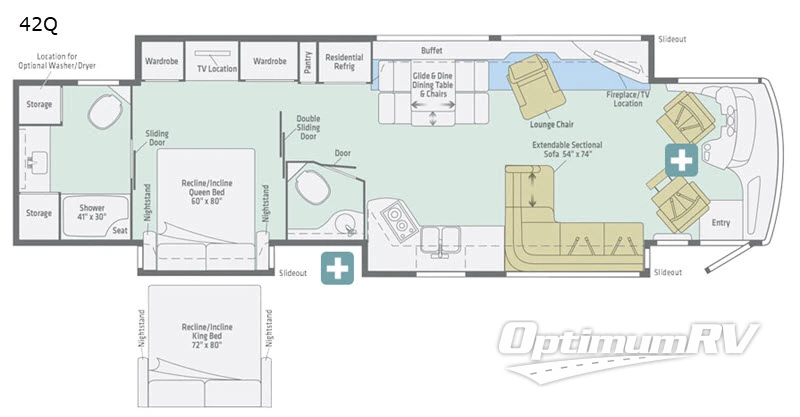 2020 Winnebago Horizon 42Q RV Floorplan Photo