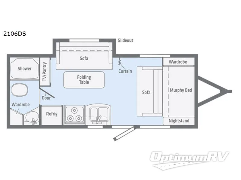 2018 Winnebago Towables Micro Minnie 2106DS RV Floorplan Photo