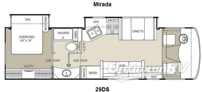 2013 Coachmen Mirada 29DS Floorplan Photo