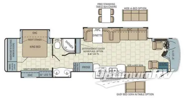 2014 Entegra Aspire 42DLQ Floorplan Photo