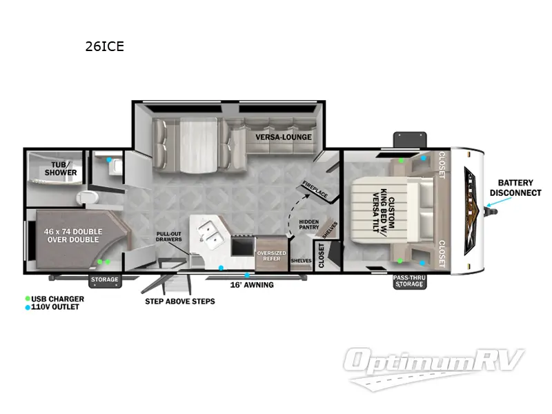 2024 Forest River Wildwood X-Lite 26ICE RV Floorplan Photo