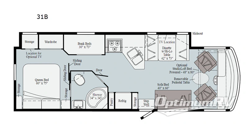2020 Winnebago Vista 31B RV Floorplan Photo