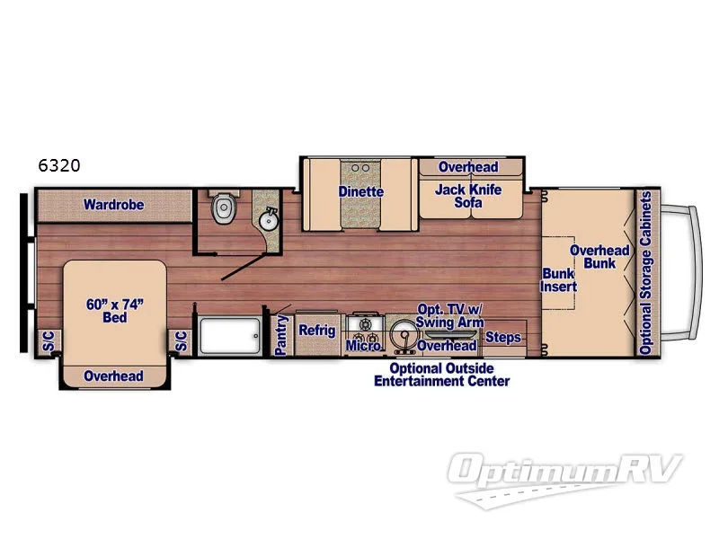 2018 Gulf Stream Conquest Class C 6320 Floorplan Photo