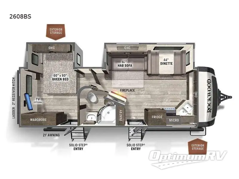2021 Forest River Rockwood Ultra Lite 2608BS Floorplan Photo