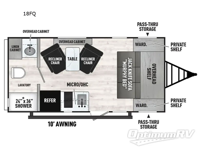 2026 Forest River Viking 4K Series 18FQ Floorplan Photo