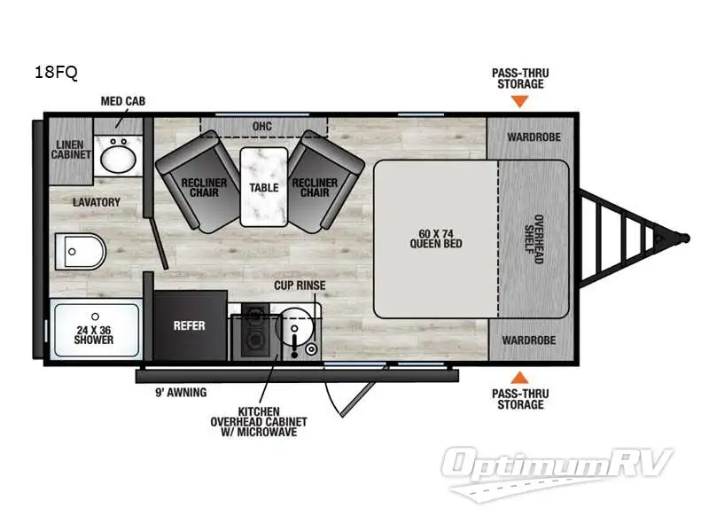 2026 Forest River Viking 4K Series 18FQ Floorplan Photo