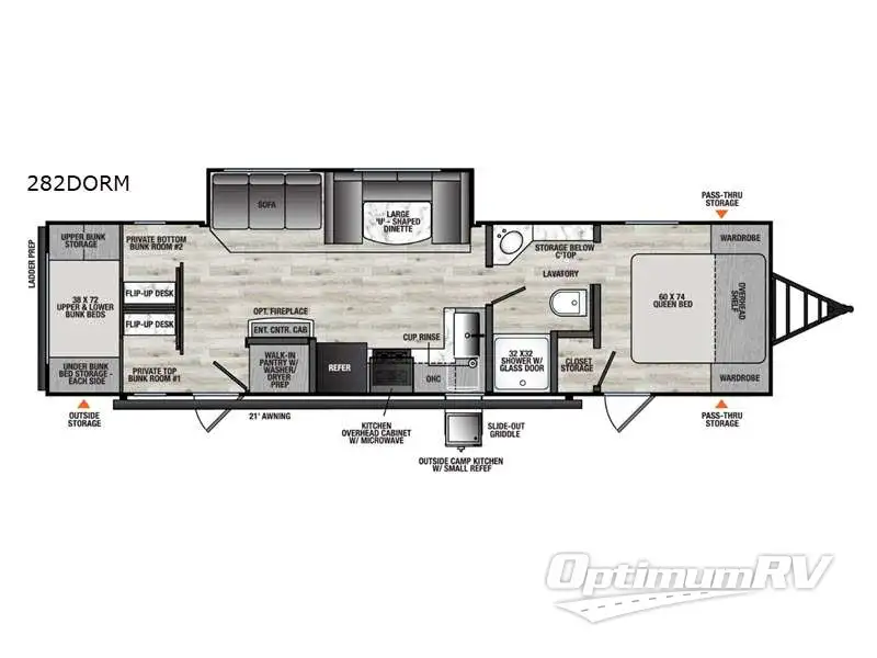 2026 Forest River Viking 6K Series 282DORM Floorplan Photo