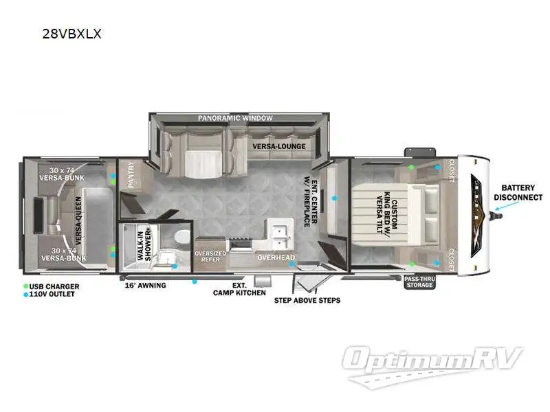 2024 Forest River Wildwood X-Lite Platinum 28VBXLX Floorplan Photo