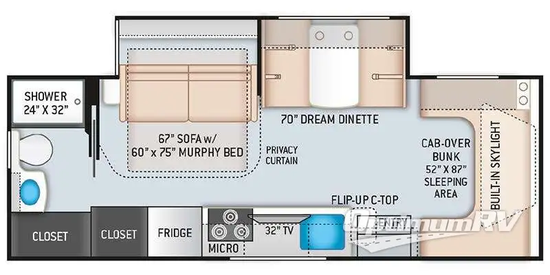 2021 Thor Quantum Sprinter CR24 Floorplan Photo