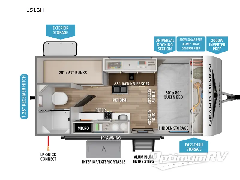 2027 Grand Design Transcend One 151BH RV Floorplan Photo
