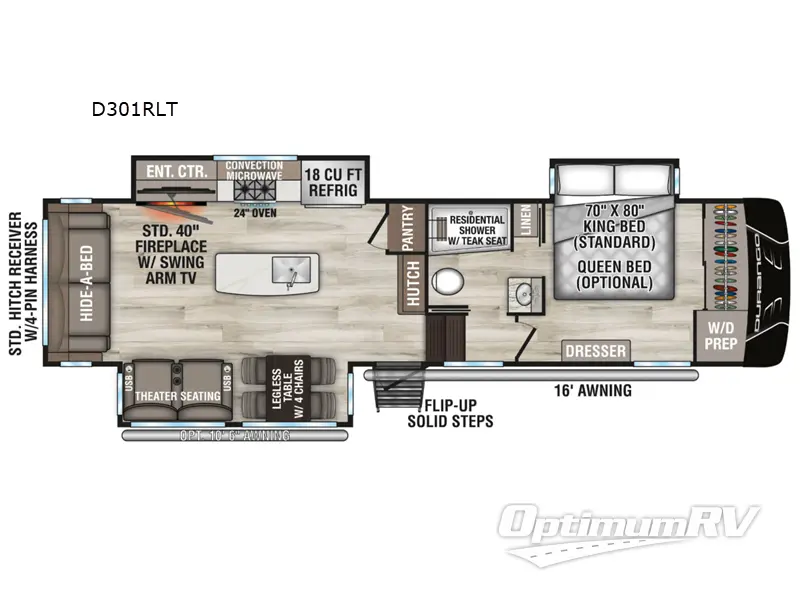 2026 KZ Durango D301RLT RV Floorplan Photo