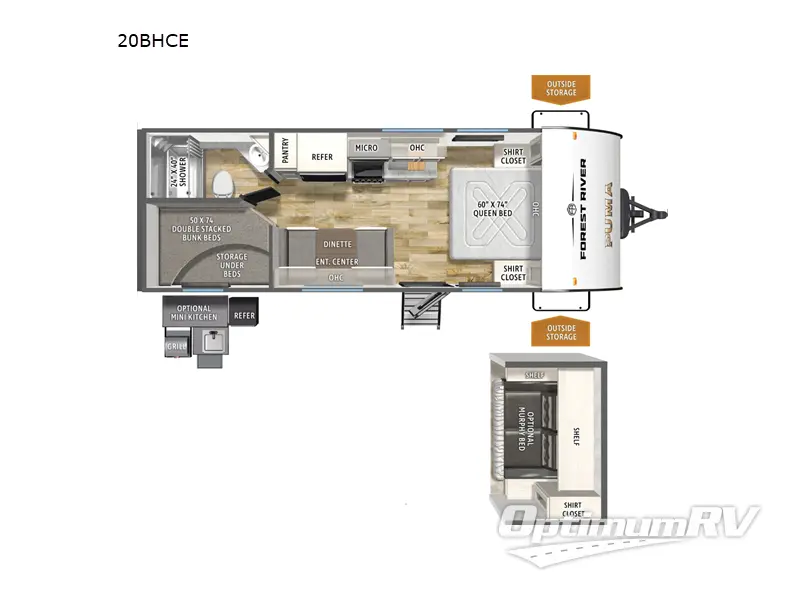 2026 Forest River Puma Camping Edition 20BHCE Floorplan Photo