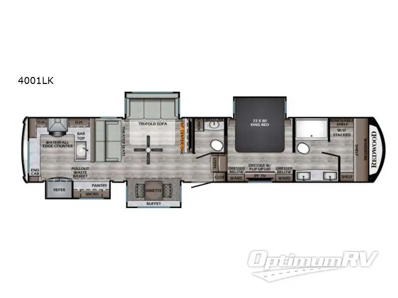 2021 Redwood Redwood 4001LK Floorplan Photo