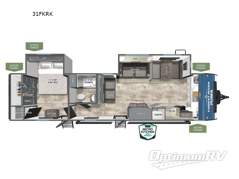 2026 Forest River Puma 31FKRK Floorplan Photo